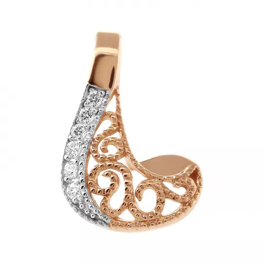 Подвеска с фианитом из золота