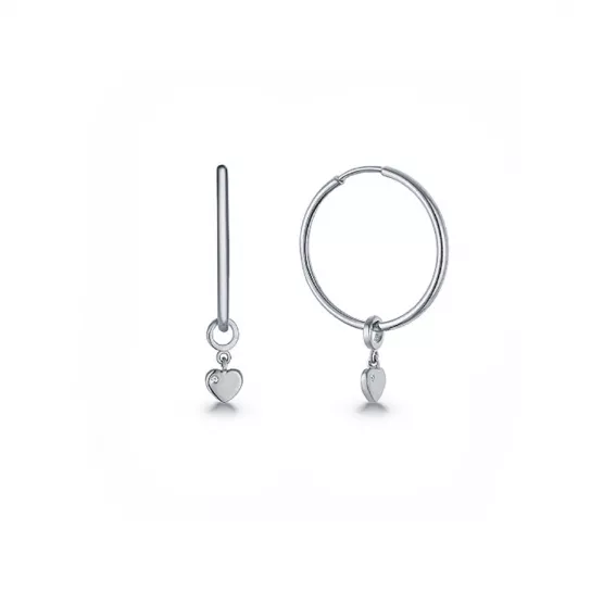 Серьги-конго с фианитом из серебра