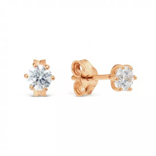 Пусеты с фианитом из золота