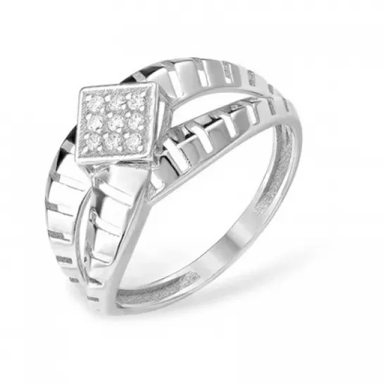 Кольцо с фианитом из серебра