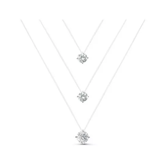 Колье с фианитом из серебра