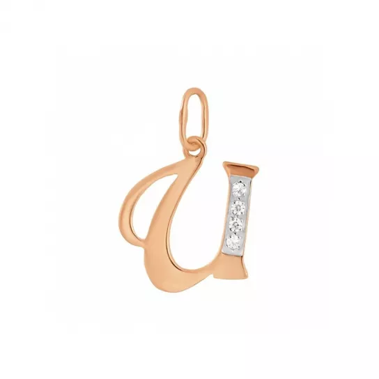 Подвеска с фианитом из золота