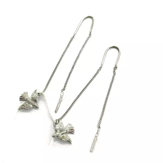 Серьги с фианитом из серебра