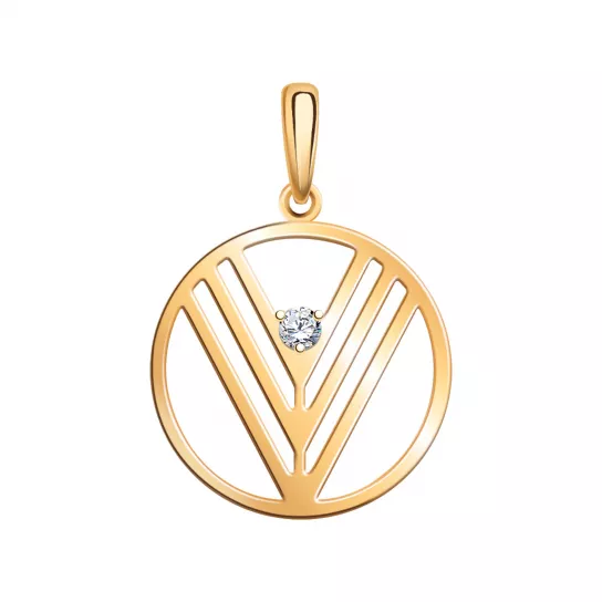 Подвеска с фианитом из золота