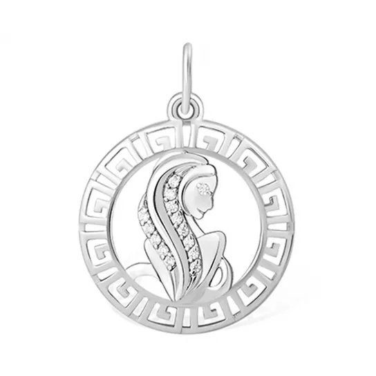 Подвеска с фианитом из серебра