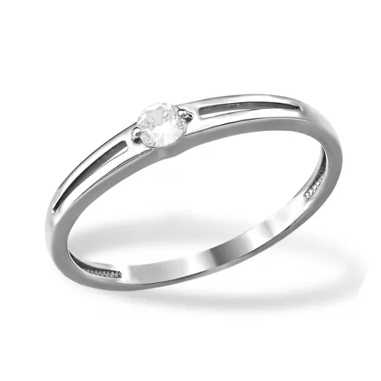 Кольцо с фианитом из серебра