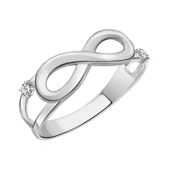 Кольцо с фианитом из серебра