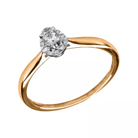 Кольцо с фианитом из золота
