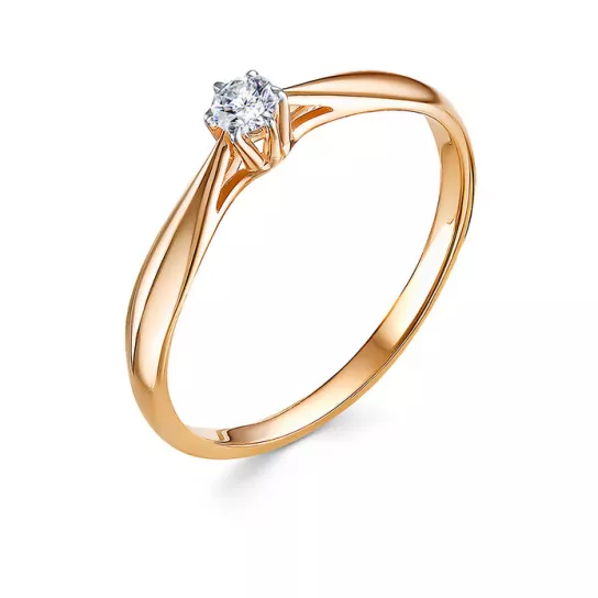 Кольцо с фианитом из золота