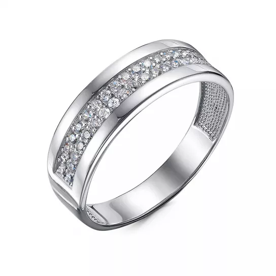 Кольцо с фианитом из серебра