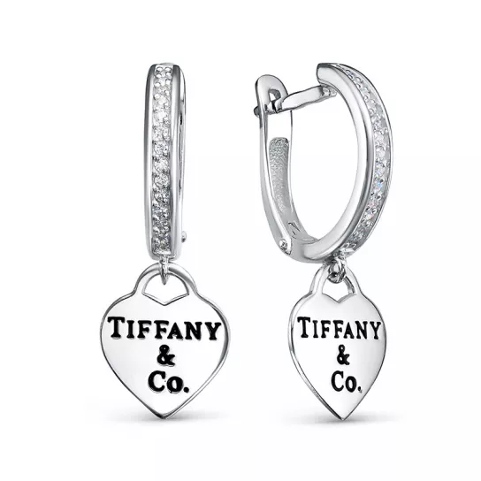 Серьги с фианитом и эмалью из серебра