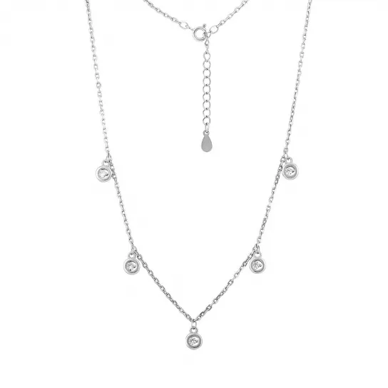 Колье с фианитом из серебра