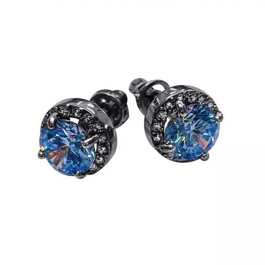 Пусеты с фианитом из серебра