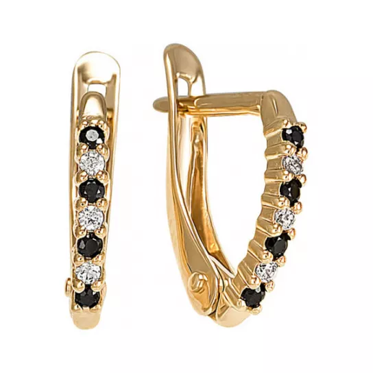 Серьги с фианитом из золота