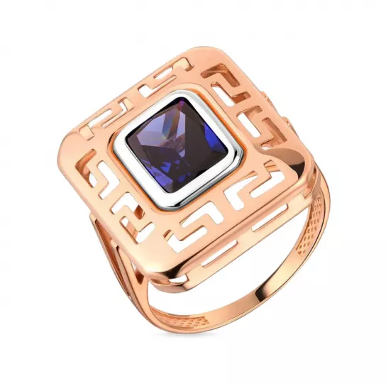 Кольцо с фианитом из золота