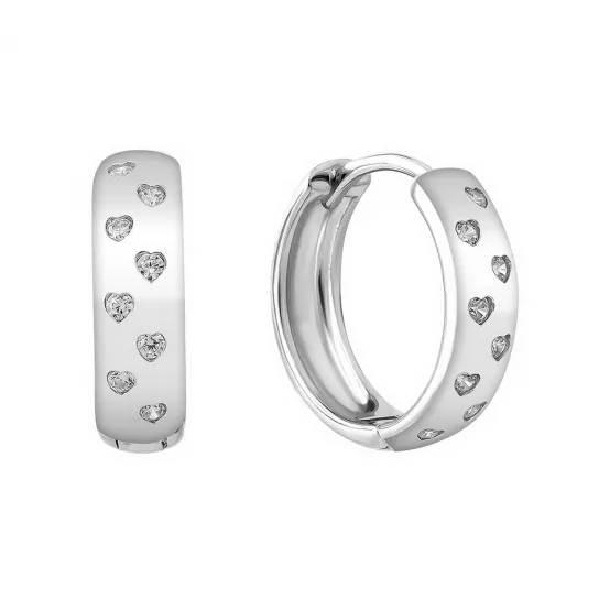 Серьги с фианитом из серебра