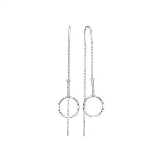 Серьги с фианитом из серебра