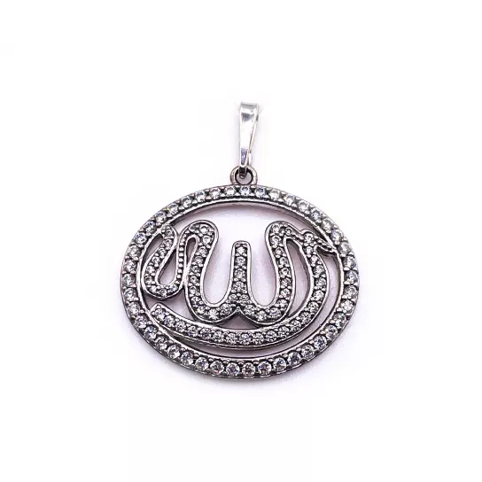 Подвеска мусульманская с фианитом из серебра