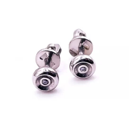 Пусеты с фианитом из серебра