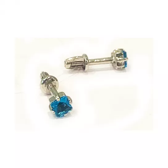 Пусеты с фианитом из серебра