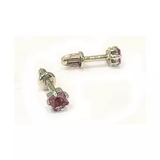 Пусеты с фианитом из серебра