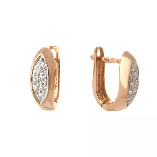 Серьги с фианитом из золота