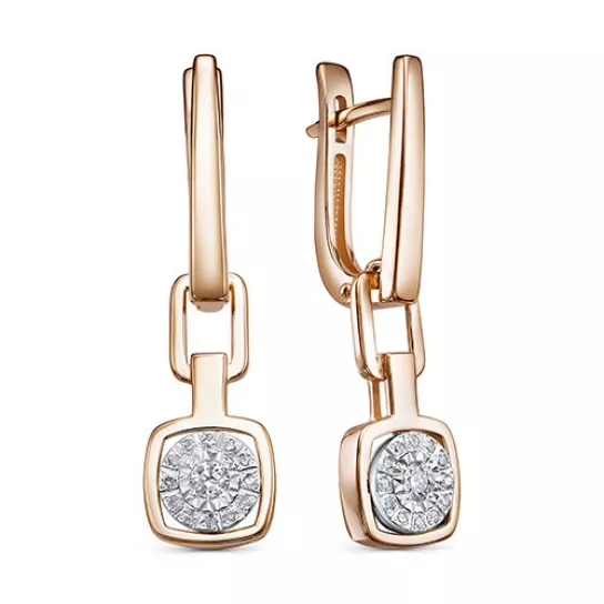 Серьги с бриллиантами из золота