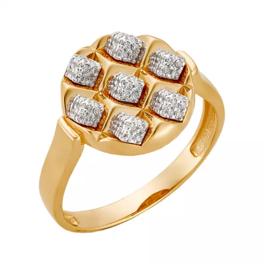 Кольцо с фианитом из золота