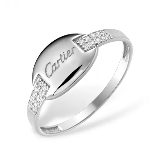 Кольцо с фианитом из серебра