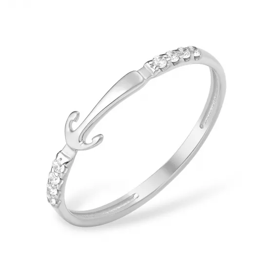 Кольцо с фианитом из серебра