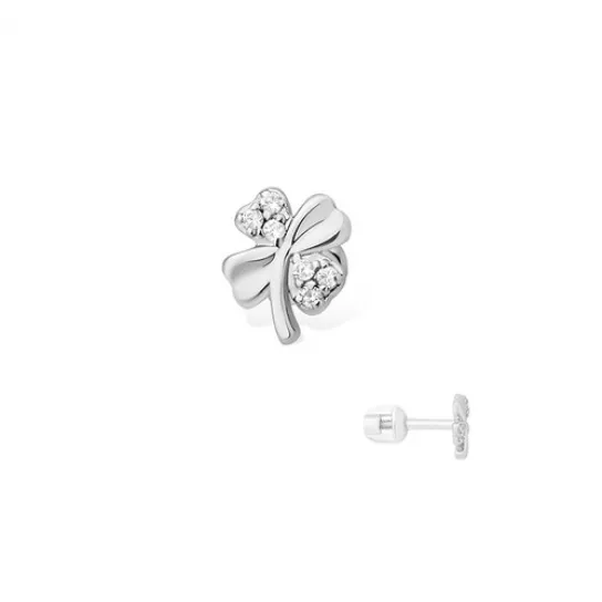 Пусет с фианитом из серебра