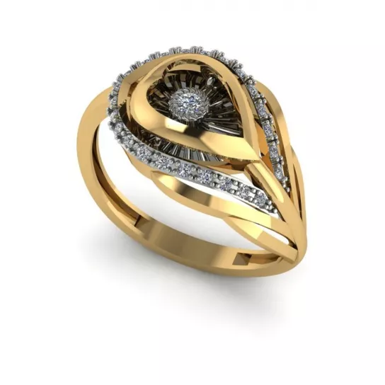 Кольцо с бриллиантами из золота