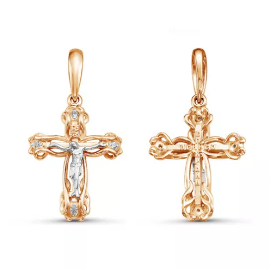 Крест с бриллиантами из золота