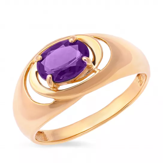 Кольцо с аметистом из золота