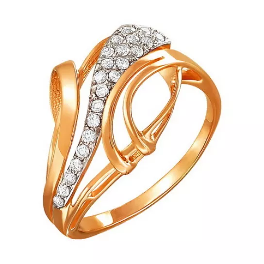 Кольцо с фианитом из золота