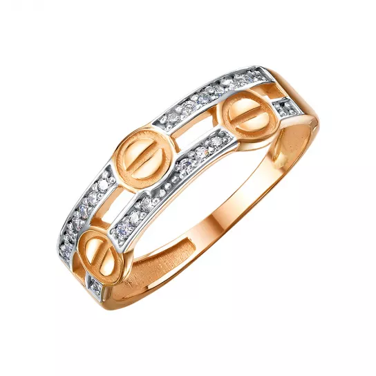 Кольцо с фианитом из золота