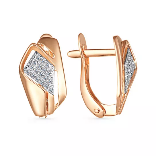 Серьги с фианитом из золота