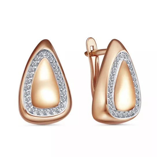 Серьги с фианитом из золота