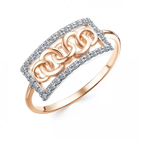 Кольцо с фианитом из золота