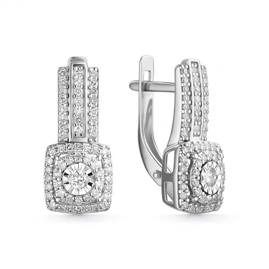 Серьги с бриллиантами из золота