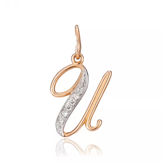 Подвеска с фианитом из золота