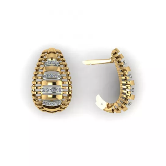 Серьги с фианитом из золота