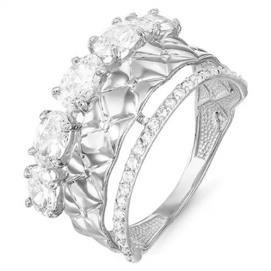 Кольцо с фианитом из серебра