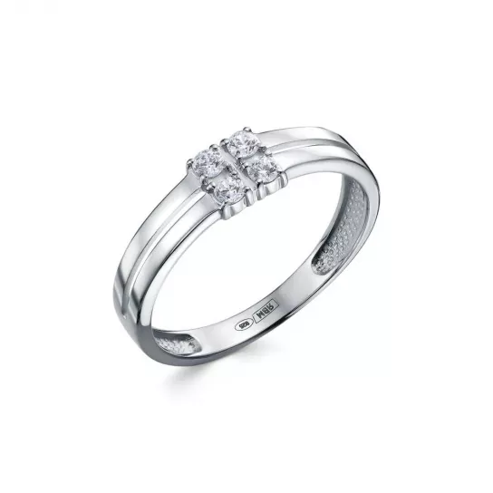 Кольцо с фианитом из серебра