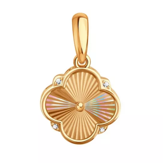 Подвеска с фианитом из золота