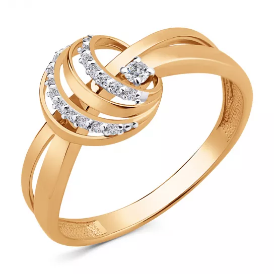 Кольцо с фианитом из золота