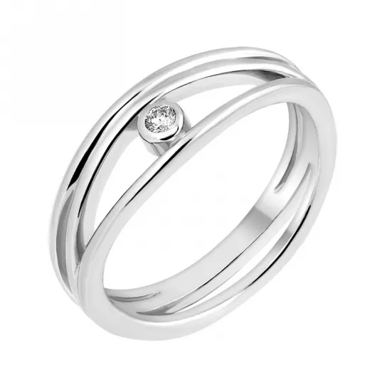 Кольцо с фианитом из серебра