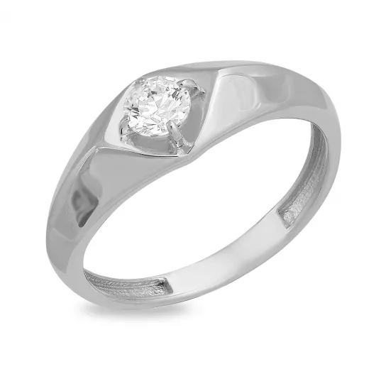 Кольцо с фианитом из серебра