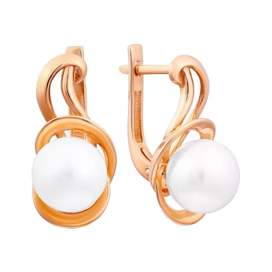 Серьги с жемчугом из золота
