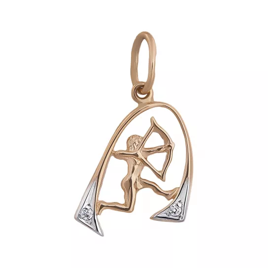 Подвеска с фианитом из золота
